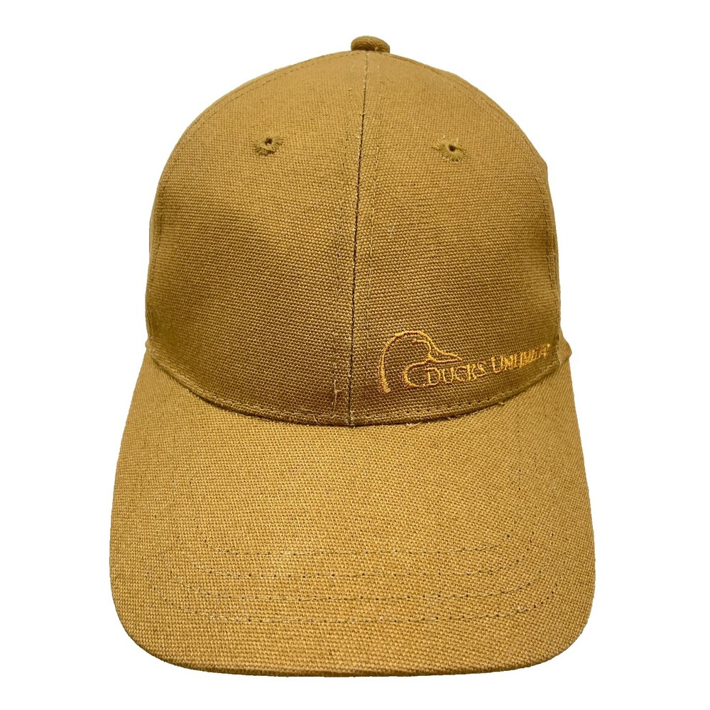 Vintage Ducks Unlimited Hat Cap Strap Back Brown‎ Duck Canvas Nature Hunting Y2K